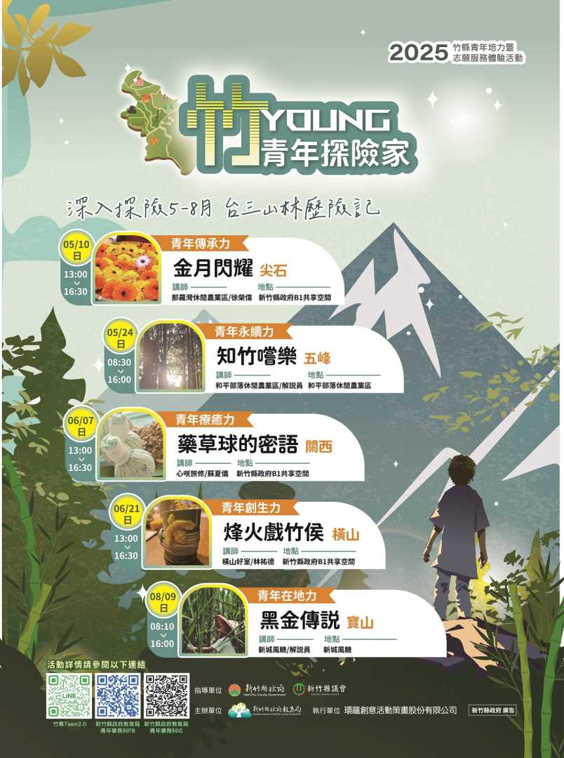「114年度新竹縣青年培力暨志願服務體驗活動-5月至8月台三山林歷險記」
